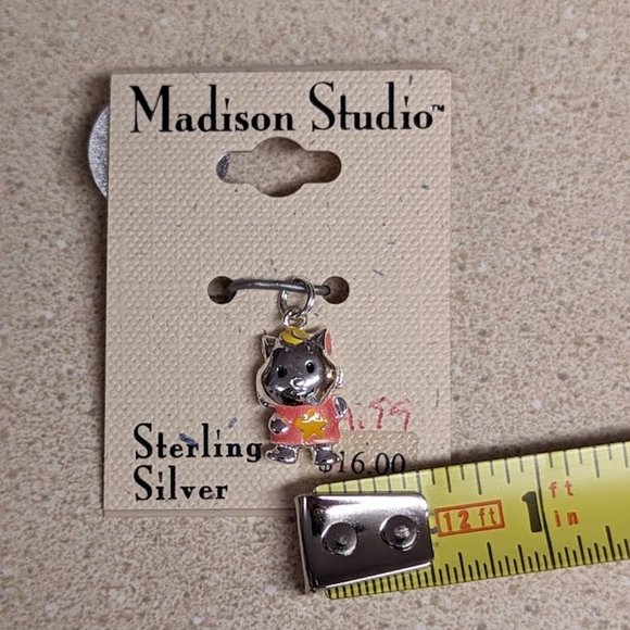 Madison Studio Sterling Silver Cat Charm NEW Bracelet Or Necklace - Picture 6 of 6